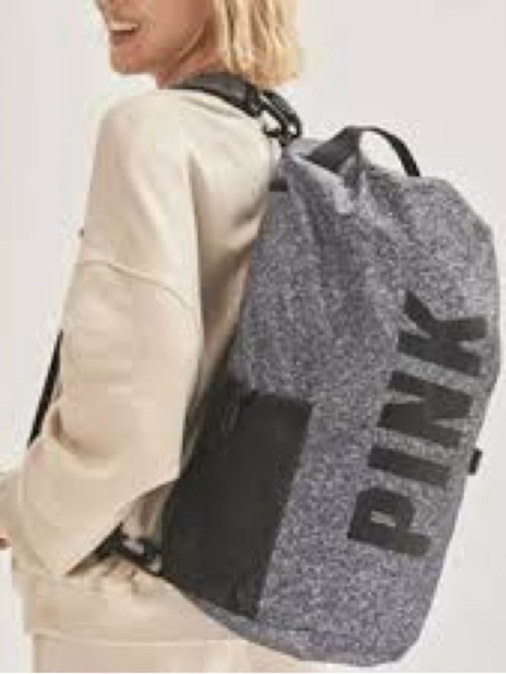 PINK Victoria's Secret Grey Speckled Logo Men’s Backpack